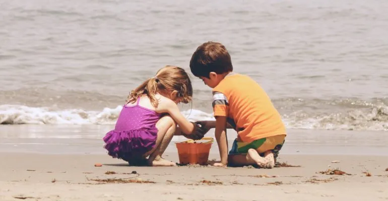 kids on a beach